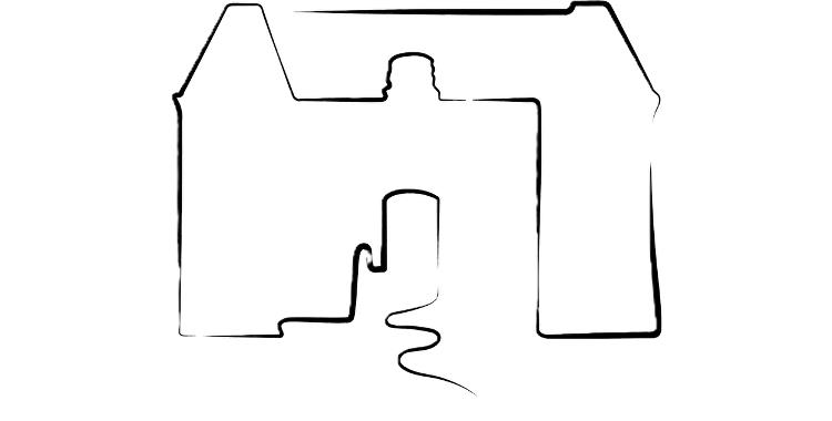 Lijntekening van de trouwlocatie